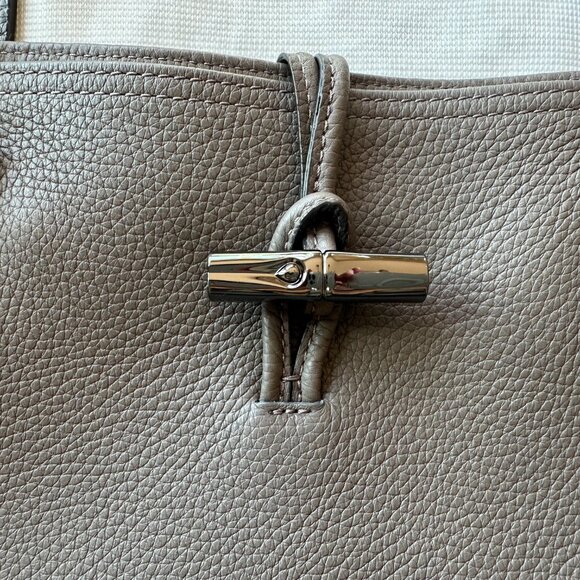 Longchamp Roseau Essential Mid Leather Tote - Color Clay - Preloved - Picture 6 of 16